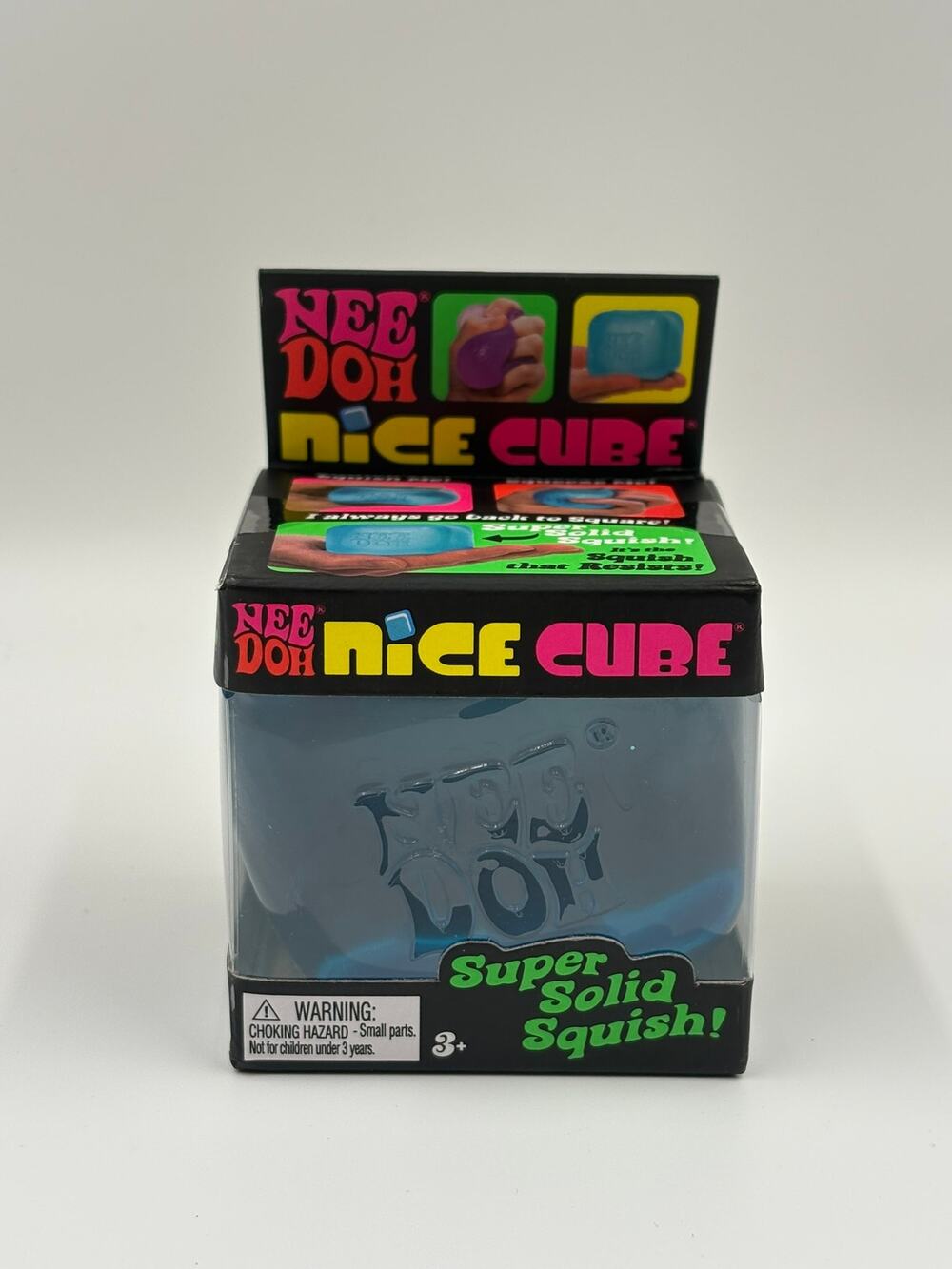 NeeDoh Nice Cube Blue Super Solid Squish Sensory Fidget Toy Schylling NEW